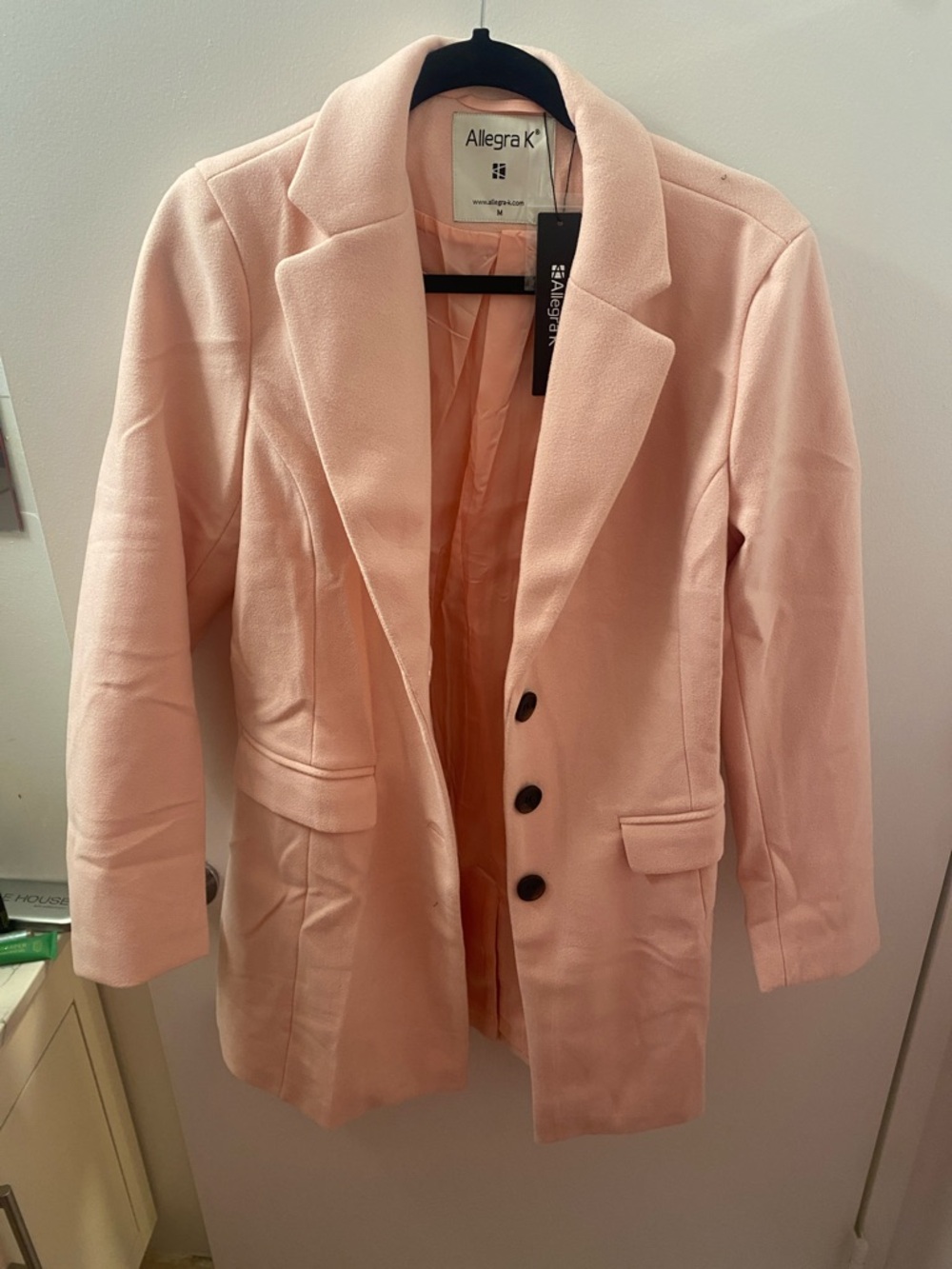 Allegra K Blush Pink Tailored Blazer Jacket